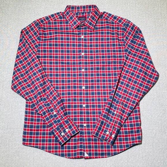 UNTUCKit Other - LIKE NEW UNTUCKit Men’s Medium Passaros Button Front Shirt Red Navy Blue Check